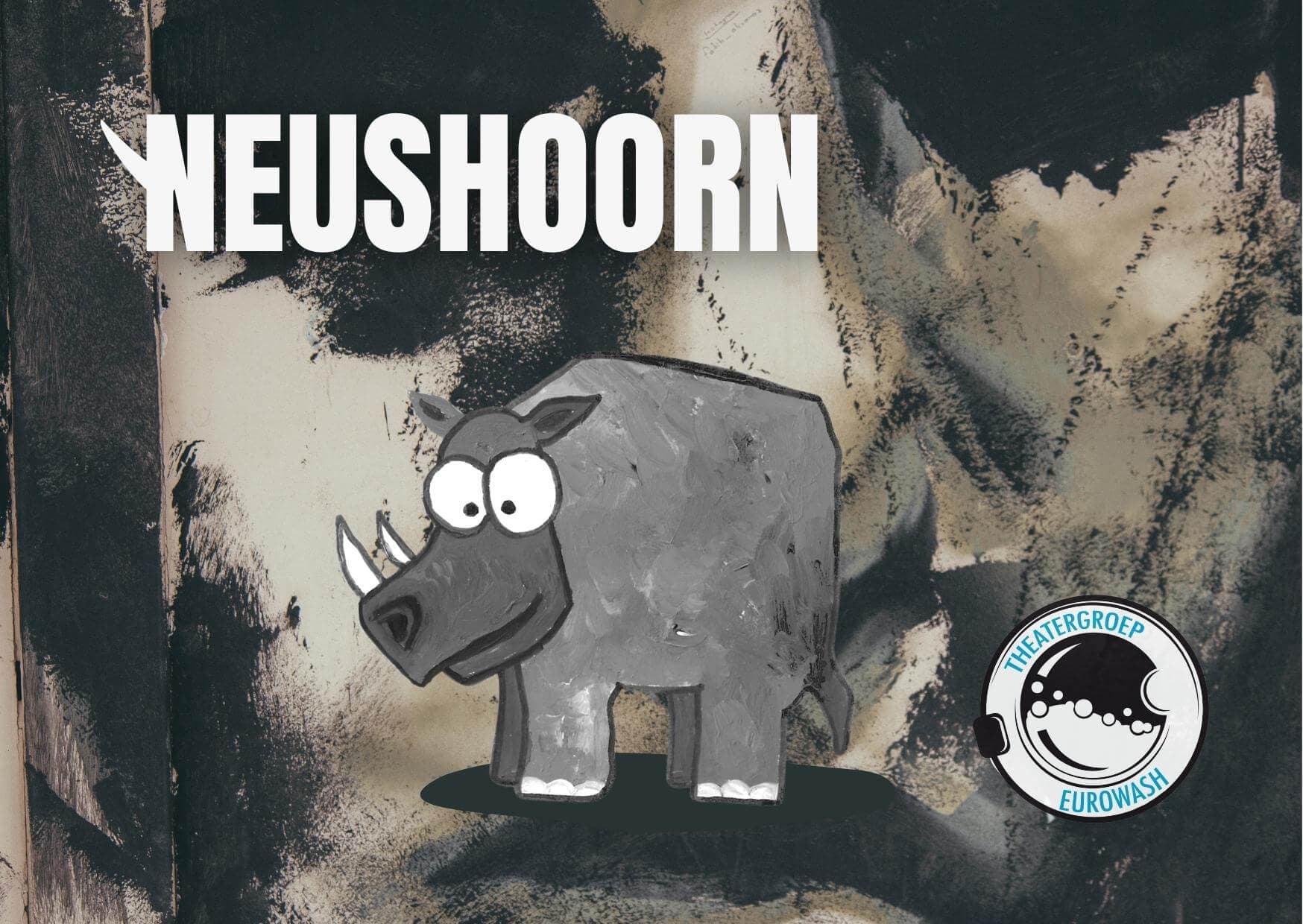 Affiche van Neushoorn: een geschilderde neushoorn