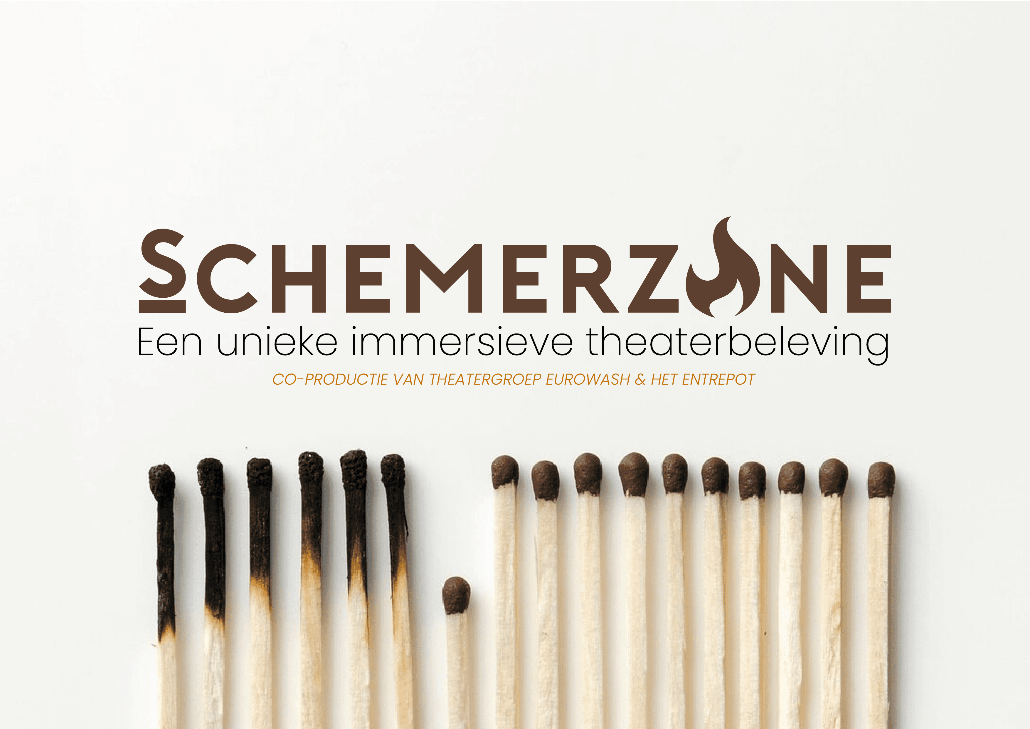 Affiche van Schemerzone: een rij lucifers, de helft al opgebrand